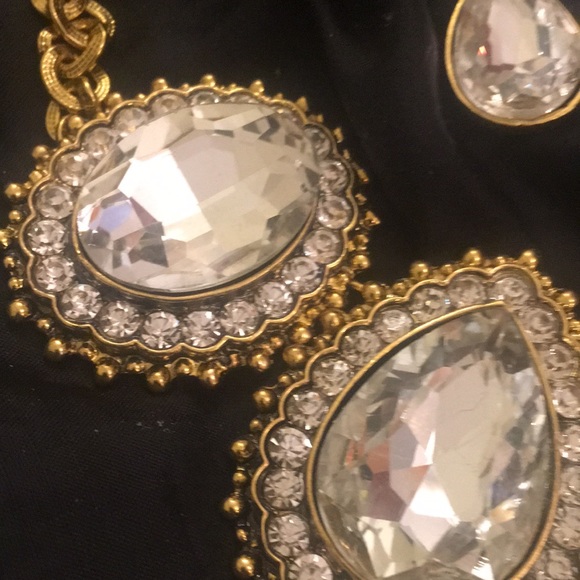 Necklace. Big rhinestone with earrings. - Picture 4 of 7